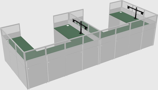 U-shaped cubicle