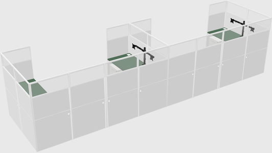 U-shaped cubicle