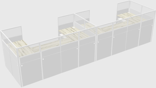 Cabine en u