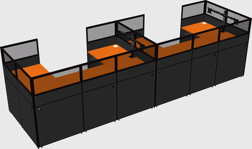 U-shaped cubicle