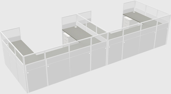 U-shaped cubicle