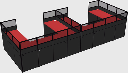 U-shaped cubicle