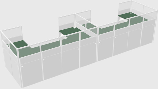 U-shaped cubicle
