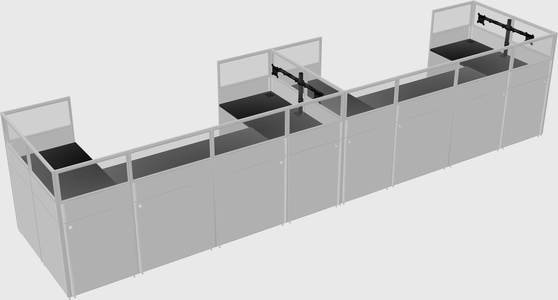 U-shaped cubicle