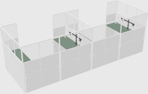 U-shaped cubicle