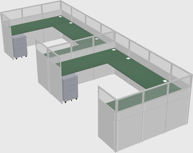 U-shaped cubicle
