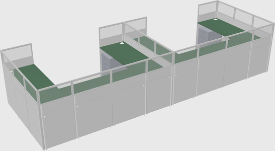 U-shaped cubicle