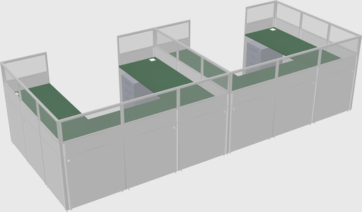 U-shaped cubicle