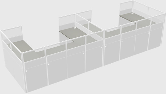 U-shaped cubicle