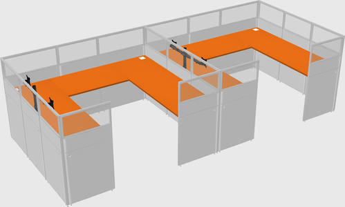 U-shaped cubicle