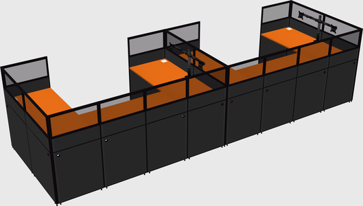 U-shaped cubicle