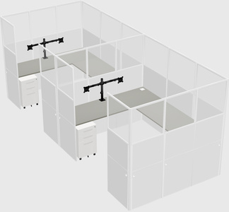 U-shaped cubicle