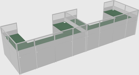 U-shaped cubicle