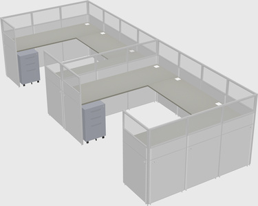 U-shaped cubicle