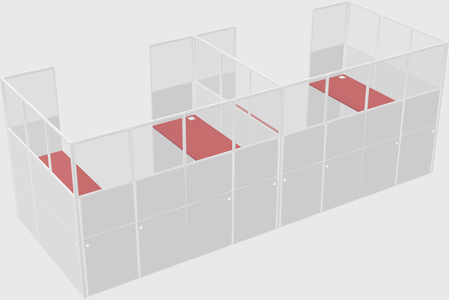 U-shaped cubicle