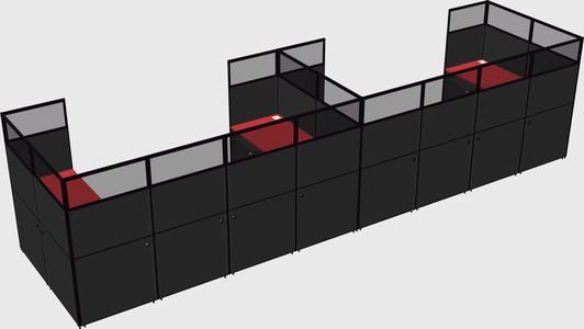 U-shaped cubicle