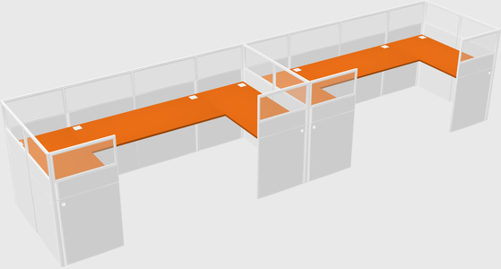 U-shaped cubicle