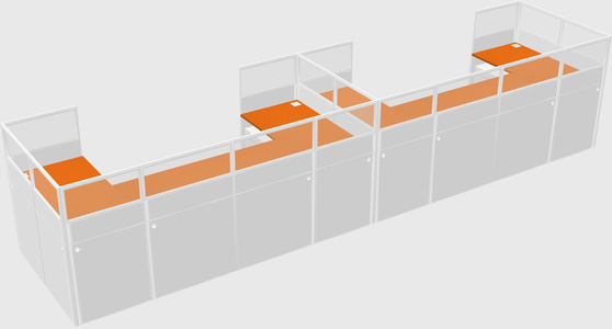 U-shaped cubicle
