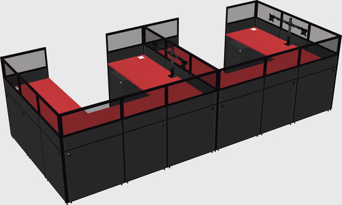 U-shaped cubicle