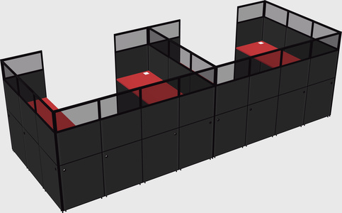 U-shaped cubicle
