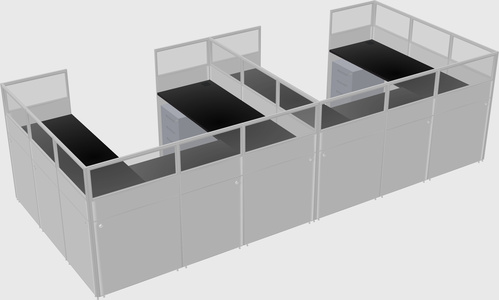 U-shaped cubicle