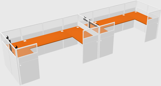 U-shaped cubicle