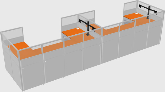U-shaped cubicle