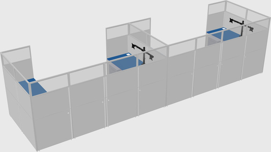 U-shaped cubicle