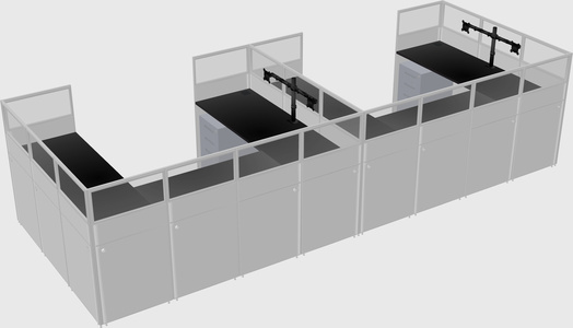 U-shaped cubicle