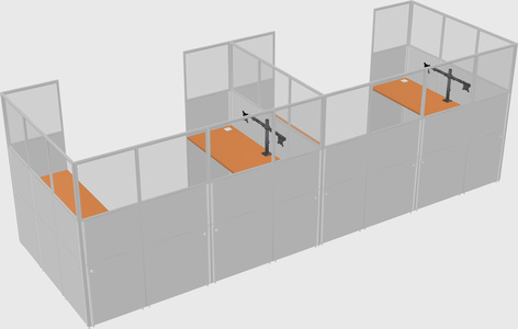 U-shaped cubicle