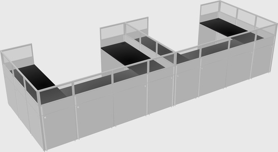 U-shaped cubicle