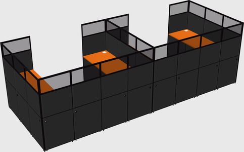 U-shaped cubicle