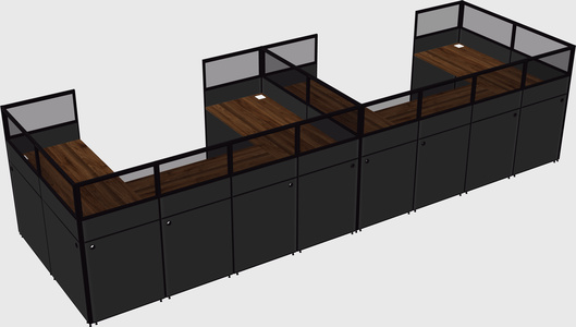 U-shaped cubicle