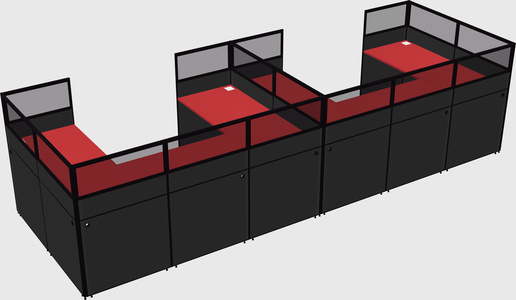 U-shaped cubicle