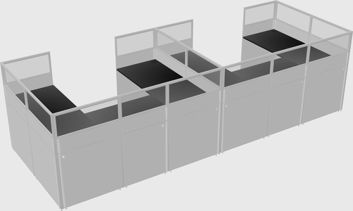 U-shaped cubicle