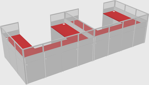 U-shaped cubicle