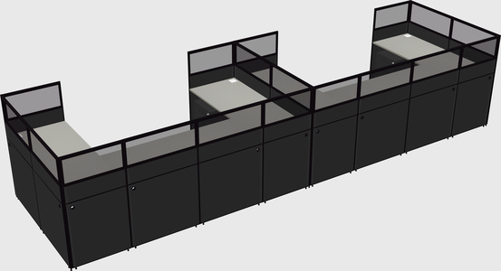 U-shaped cubicle