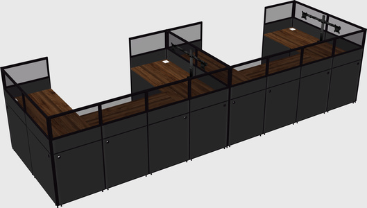 U-shaped cubicle