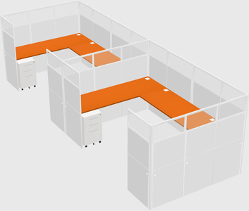 U-shaped cubicle