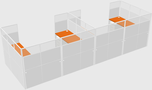 U-shaped cubicle