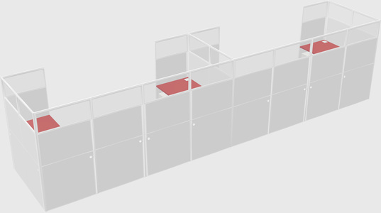 U-shaped cubicle