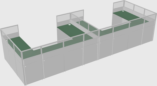 U-shaped cubicle