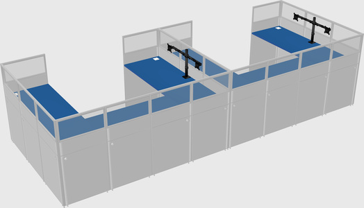 U-shaped cubicle