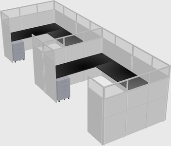 U-shaped cubicle