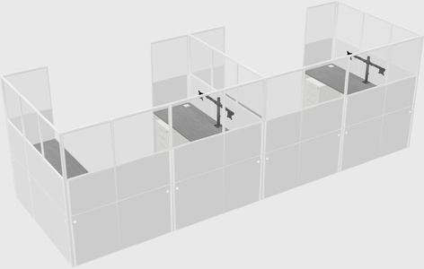 U-shaped cubicle