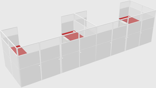 U-shaped cubicle