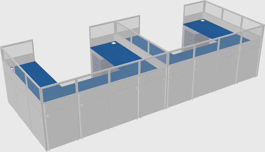 U-shaped cubicle