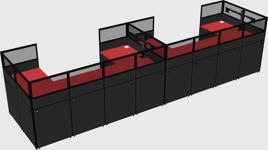 U-shaped cubicle