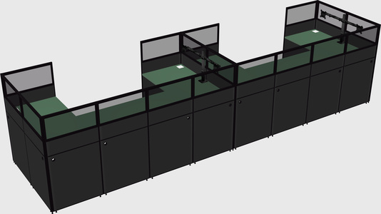 U-shaped cubicle