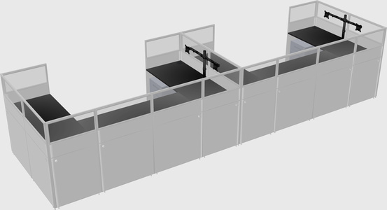 U-shaped cubicle